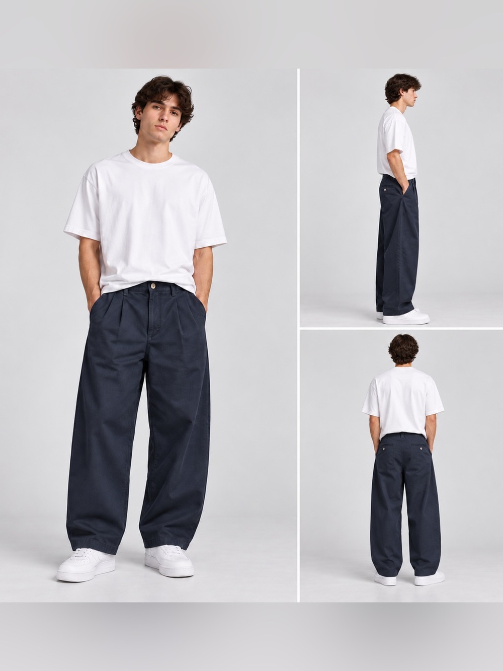Hollister Extreme Baggy Pants Men’s W29 L30 Navy Blue Pleated Wide Leg NWT
